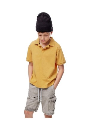 Polo Regular Algodón Mostaza Niño Ocre