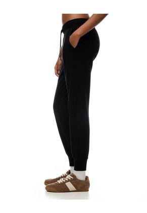 Jogger Tiro Medio Algodón Negro Mujer Negro