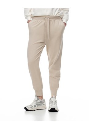 Jogger Tiro Medio Algodón Habano Mujer Marron