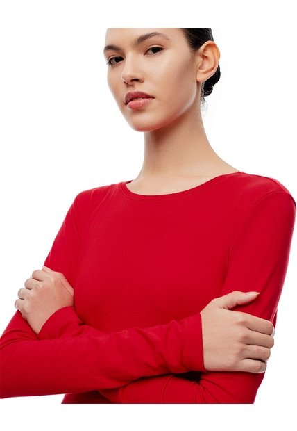 Camibuzo Slim Algodón Roja Mujer Rojo