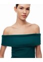 Top Off-shoulder Slim Algodón Verde Mujer Verde de Gef