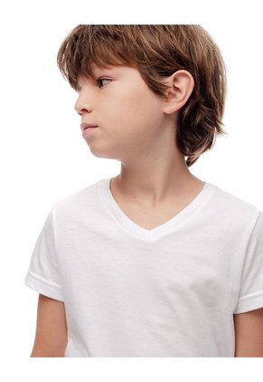 Camiseta Slim Algodón X2unds Blanca Niño Blanco
