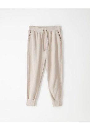 Jogger Tiro Medio Algodón Habano Mujer Marron