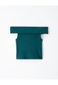 Top Off-shoulder Slim Algodón Verde Mujer Verde de Gef