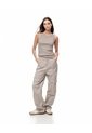 Camiseta Esqueleto Slim Rib Algodón Taupe Mujer Marron Claro de Gef
