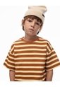 Camiseta Regular Algodón Rayas Niño Cafe de Gef