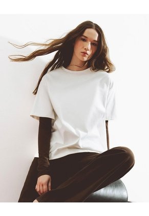 Camiseta Oversize Blanca Mujer Blanco