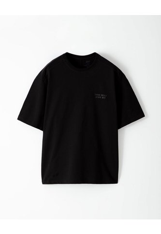 Camiseta Oversize Algodón Negra Hombre Negro Gef