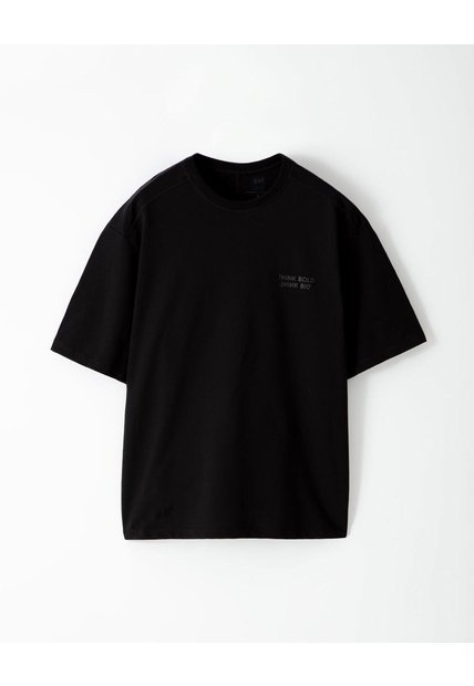 Camiseta Oversize Algodón Negra Hombre Negro