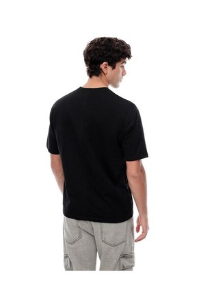 Camiseta Oversize Algodón Negra Hombre Negro