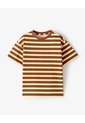 Camiseta Regular Algodón Rayas Niño Cafe de Gef