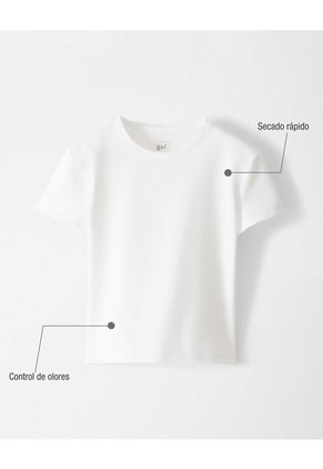 Camiseta Deportiva Secado Rápido Blanca Mujer Blanco