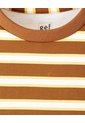 Camiseta Regular Algodón Rayas Niño Cafe de Gef