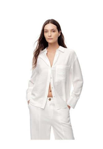 Camisa Manga Larga Regular Blanca Mujer Blanco Gef