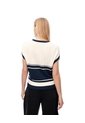 Chaleco Tipo Preppy Tejido De Punto Crema Mujer Azul de Gef