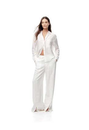 Camisa Manga Larga Regular Blanca Mujer Blanco