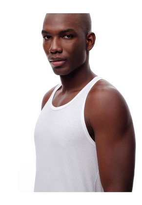 Camisilla Slim Rib Algodón X2unds Blanca Hombre Blanco