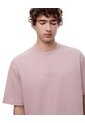 Camiseta Oversize Algodón Palo Rosa Estampada Hombre Rosa Claro de Gef