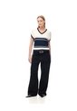 Chaleco Tipo Preppy Tejido De Punto Crema Mujer Azul de Gef