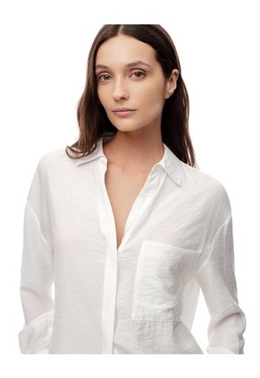 Camisa Manga Larga Regular Blanca Mujer Blanco