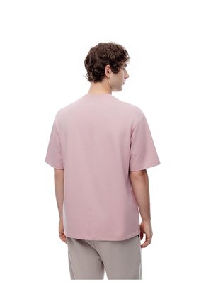 Camiseta Oversize Algodón Palo Rosa Estampada Hombre Rosa Claro