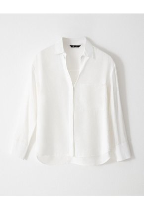 Camisa Manga Larga Regular Blanca Mujer Blanco