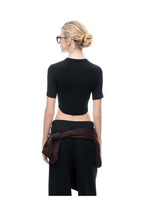 Camiseta Relax Algodón Negra Mujer Negro