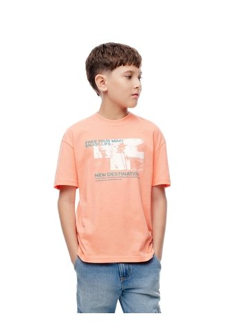 Camiseta Regular Algodón Coral Estampada Niño Coral Gef