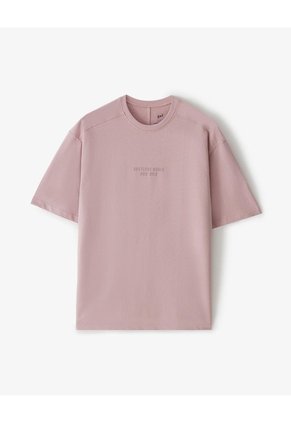 Camiseta Oversize Algodón Palo Rosa Estampada Hombre Rosa Claro