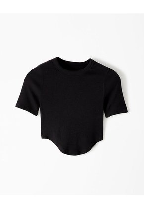 Camiseta Relax Algodón Negra Mujer Negro