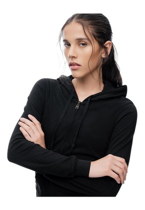 Chaqueta Slim Algodón Negra Mujer Negro