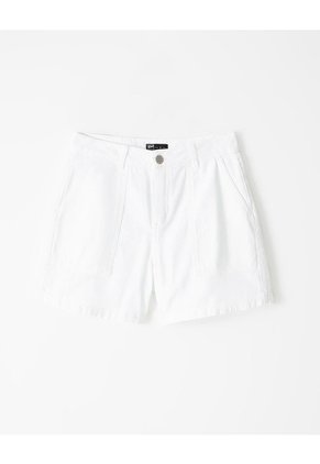 Short Tiro Alto Denim Blanco Mujer Blanco
