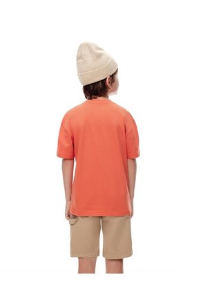 Camiseta Regular Algodón Naranja Estampada Niño Naranja