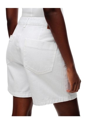 Short Tiro Alto Denim Blanco Mujer Blanco