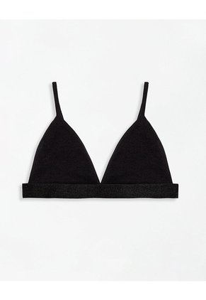 Top Soporte Medio Seamless Negro Mujer Negro