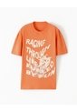 Camiseta Regular Algodón Naranja Estampada Niño Naranja de Gef
