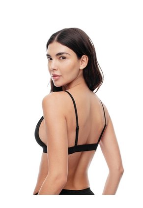Top Soporte Medio Seamless Negro Mujer Negro