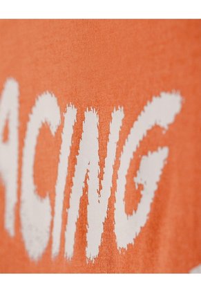 Camiseta Regular Algodón Naranja Estampada Niño Naranja