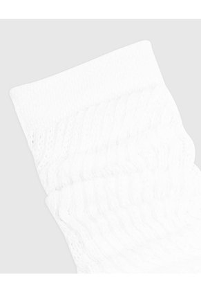 Medias Niña Extra Largas Algodón Pack X2 Blancas Blanco
