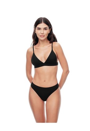 Top Soporte Medio Seamless Negro Mujer Negro