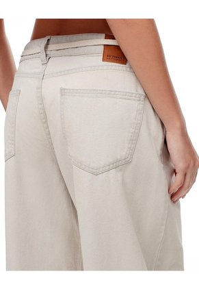 Jean Wide Leg Tiro Medio Gris Claro Mujer Azul