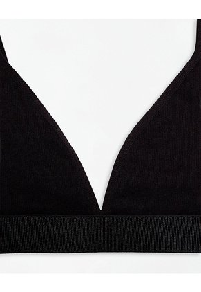 Top Soporte Medio Seamless Negro Mujer Negro