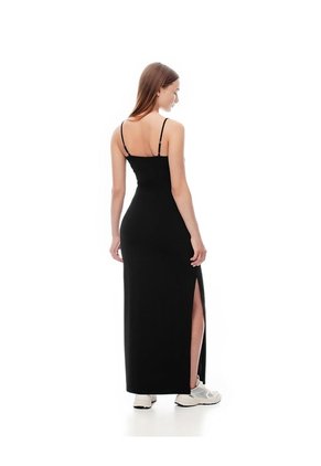 Vestido Largo Slim Cut Out Negro Mujer Negro