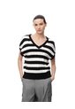 Chaleco Tipo Preppy Tejido De Punto Rayas Mujer Negro de Gef
