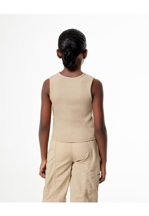 Camiseta Esqueleto Slim Rib Algodón Habana Niña Marron