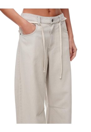 Jean Wide Leg Tiro Medio Gris Claro Mujer Azul