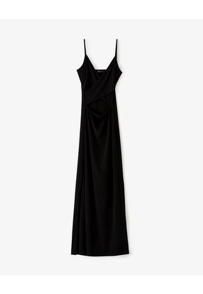 Vestido Largo Slim Cut Out Negro Mujer Negro