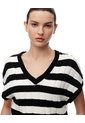 Chaleco Tipo Preppy Tejido De Punto Rayas Mujer Negro de Gef