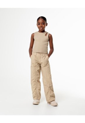 Camiseta Esqueleto Slim Rib Algodón Habana Niña Marron
