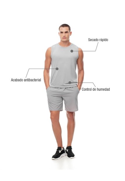 Camisilla Deportiva Antibacterial Gris Hombre Gris